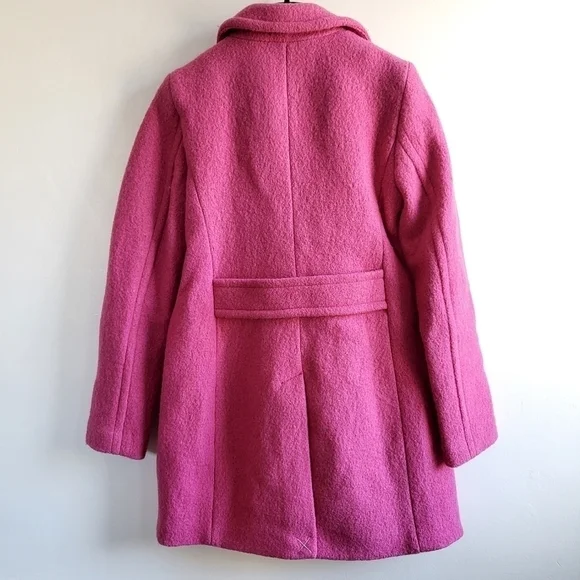 New Talbots Single Breasted Wool Blend Barbiecore Pink Coat Size 2 - Picture 8 of 10